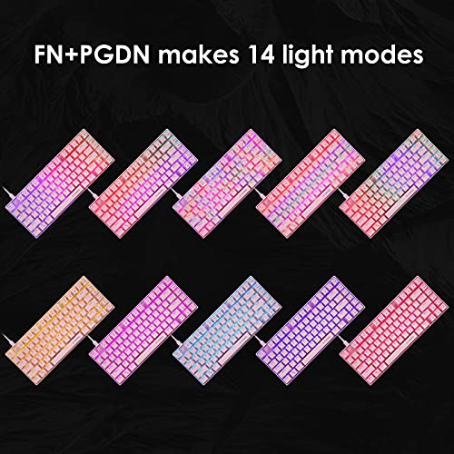 Pink RGB Gaming Keyboard with Brown Switches and LED Backlight
