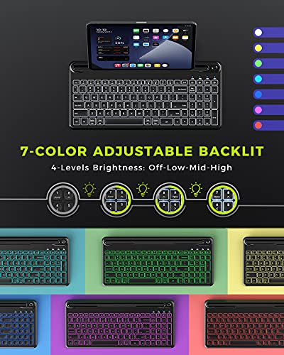Wireless Backlit Bluetooth Keyboard - Compatible with Mac, Android, iOS, Windows